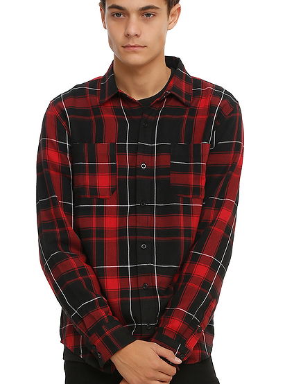 RUDE Red & Black Plaid Woven