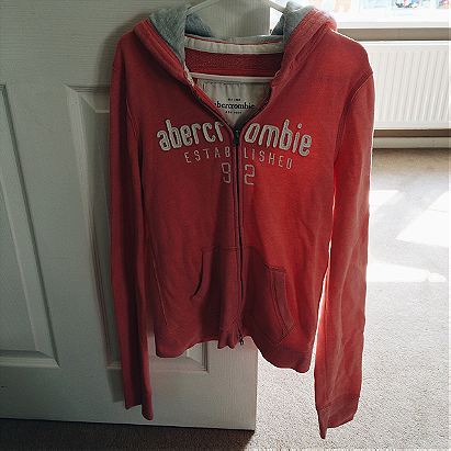Pink Abercrombie and Fitch zip up hoodie RRP £45 -...