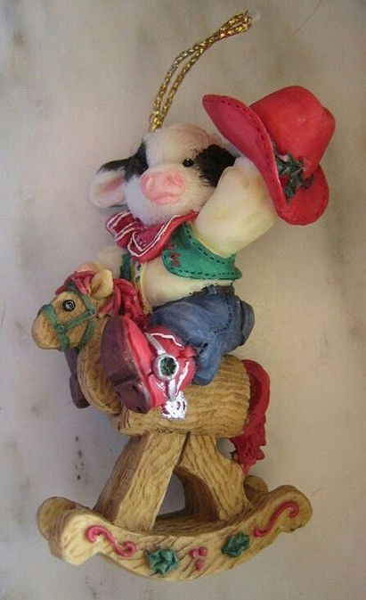 Mary's Moo Moos - Ornament (Cow on rocking horse)