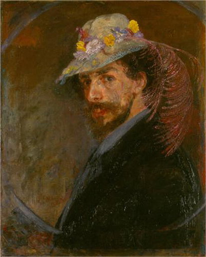 James Ensor: Self-Portrait with Flowered Hat (1883)