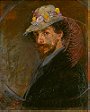 James Ensor: Self-Portrait with Flowered Hat (1883)