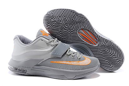 Nike Brand Zoom KD VII Mens Urban Orange/Wolf Grey/Silver Sports Shoes - 