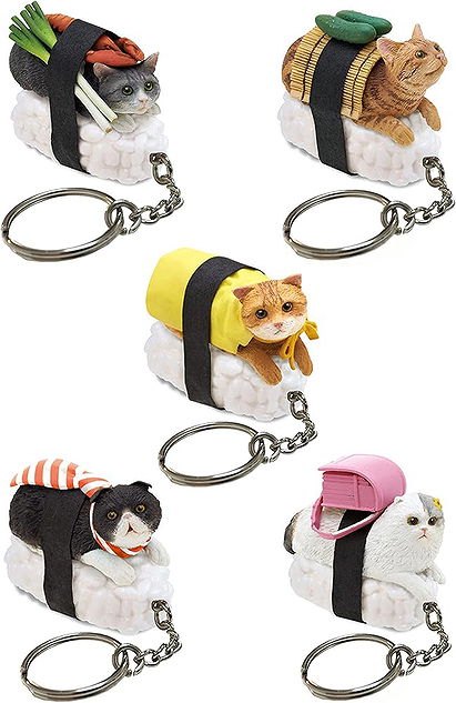 Clever Idiots Sushi Cats Key Ring Toys