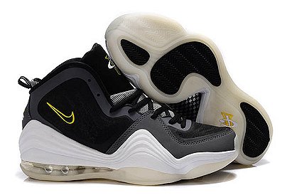 mens air max penny 5 cool grey and black white yellow color 
