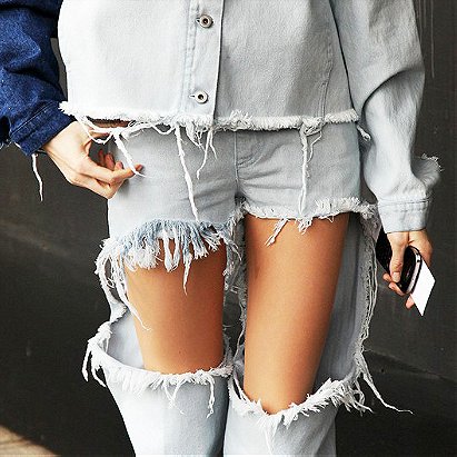White Bleached Ripped Holes High Waist Skinny Leg Jeans