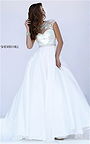 Elegant Sherri Hill 50084 Beads Cutout Back Long Ivory Evening Gown