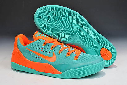 Low-Cut Men Size Nike Zoom Kobe 9 EM Orange and Turquoise Colorway Basketball Footwea