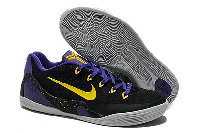 Mens Nike Kobe 9 Low EM Purple Black and Gold 