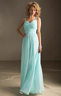 Chiffon Blue Green Formal Bridesmaid Dresses