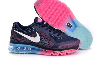 Womens Air Max Nike Running Sneakers In Dark Blue Moon Pink