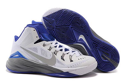 Men Size Air Lunar Hyperdunk 2014 Royal Blue Grey and White Basketball Shoes