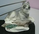 Wolf Figurine - Wolf Lying on Rock Ledge (Classic Critters CC-363)