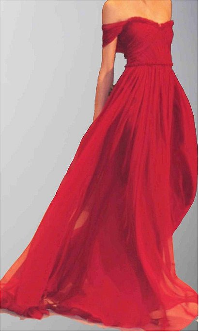 Flowing Floor Length Sexy Off Shoulder Red Formal Dress KSP277