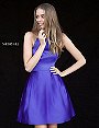 Sherri Hill 51273 Satin Short A-Line Prom Dresses Latest Sale 2017 Royal Halter Neck