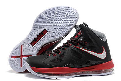 Male Lebron James Nike Zoom X (10) New Design Black/Red & White Nike Shoes