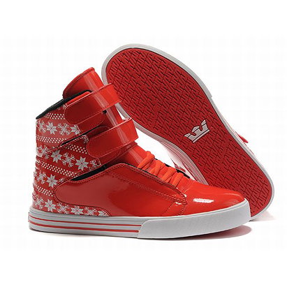 men supra society shoes red and white leather