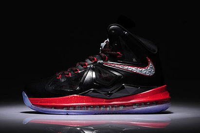 Women Air Max Lebron X Black/University Red/Metallic Silver