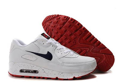 Nike Air Max 90 Leather White Midnight Navy Varsity Red Trainers Mens