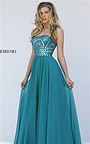 2016 Sherri Hill 1984 Jade Strapless Beaded Long Prom Dress Outlet