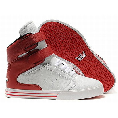 high top white red supras ladies sneakers - tk society