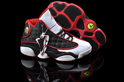 Nike Trainers Retro 13 Air Jordan White & Sport Red - Black for Female