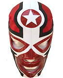 Red White Star Wrestling Mask