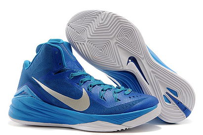 Nike Brand Hyperdunk 2014 XDR Training Shoes - Color: Game Royal/White/Metallic Silver and Blue Hero