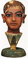 Unknown Egyptian artist: Wooden head of Tutankhamun