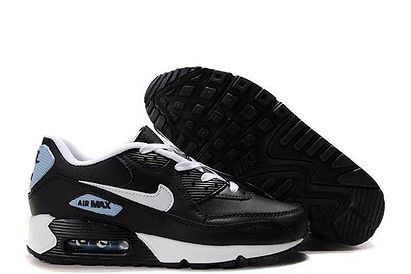 Nike Running Air Max 90 Black White Pale Blue Men Sneakers