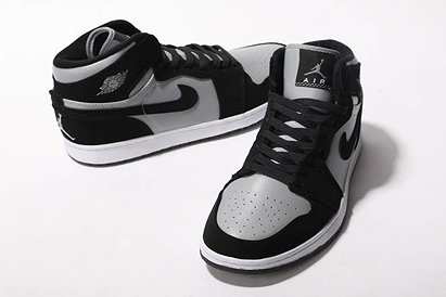 Alpha 1 Retro: Air Jordan Shoes (High) Shoes Black/Grey - Leather Design