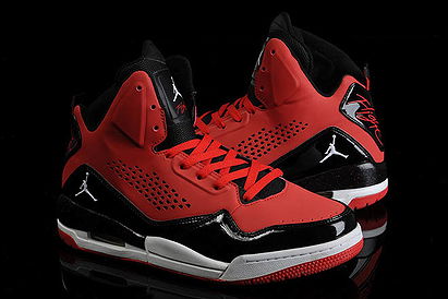 Mens Jordan Flight 45 with Red Black and White High Nike Basketball Shoes