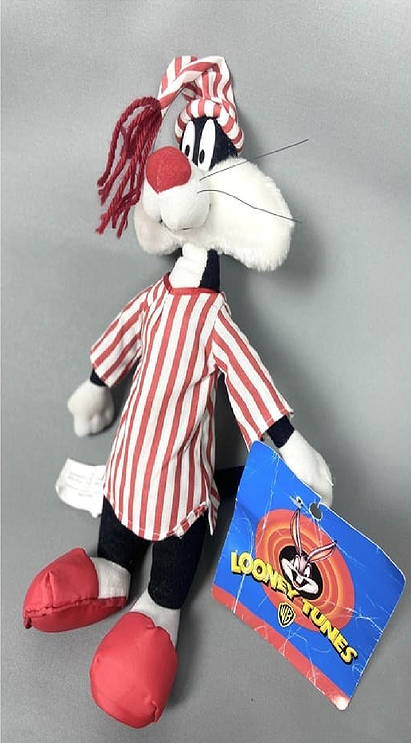 Looney Tunes Tall Sylvester in Striped Pajamas Plush
