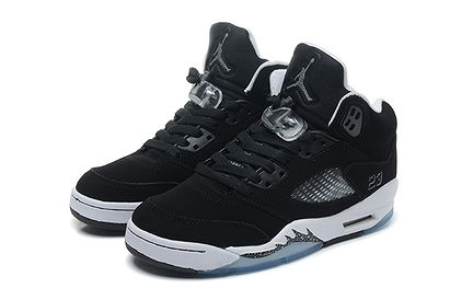 Nike Womens Retro Air Jordan 5 Oreo Shoes Black Cool Grey White