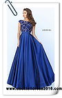 2016 Navy Sherri Hill 50346 Beading V-Back Floral Appliques Prom Dresses