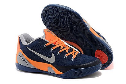 Air Kobe Low 9 EM Mens Sports Shoes in Color Orange/Grey/Dark Blue