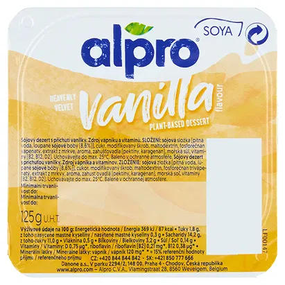 Vanilla flavoured soya dessert