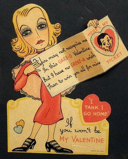 Greta Garbo Cartoon Valentine's Day Card