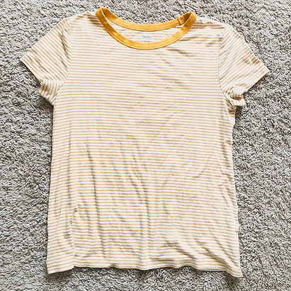 Old Navy Tops | Aesthetic Yellow Striped Tee | Poshmark