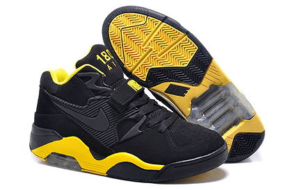 Barkley Nike Brand Low Air Force 180 Training Sneakers in Black and Yellow