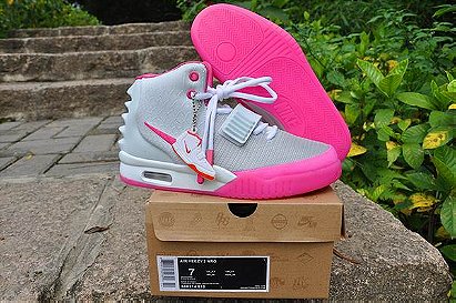 Air Yeezy 2 Wolf Grey/Pink Nike Womens Size Shoes