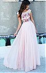 2017 Blush Floral Embellished Sherri Hill 51249 Cap Sleeves Party Dress