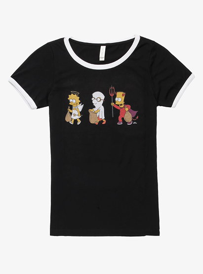 The Simpsons Halloween Costumes Girls Ringer T-Shirt