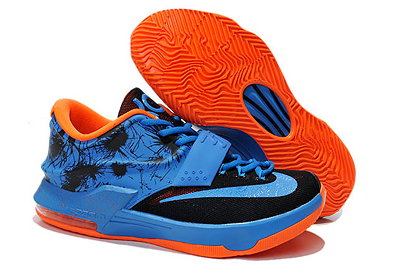 Team Orange/Black with Photo Blue Men Size Discount Nike Brand Trainers - KD 7