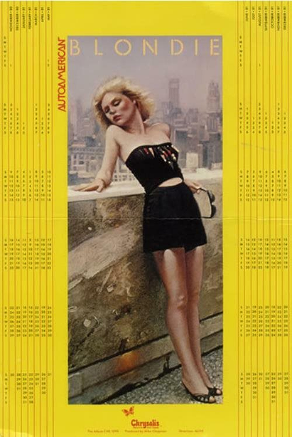 DEBORAH DEBBIE HARRY Of BLONDIE Poster Calendar PROMO 1980 ~ 1981 USA Mint-
