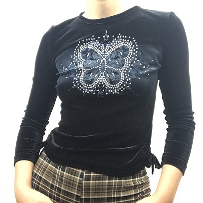 Vintage Y2K early 2000s butterfly long sleeve shirt