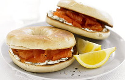 Smoked Salmon and Cream Cheese Bagels