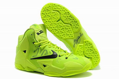 Mens Lebron 11 Fluorescent Green Nike James Shoes