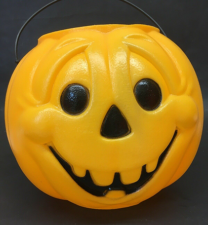 General Foam Halloween Blow Mold Pumpkin Goofy Candy Pail Jack-o-lantern Bucket