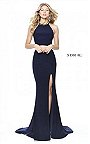 2017 Sherri Hill 50784 Navy Fitted 2 Piece High Slit Evening Dress Discount