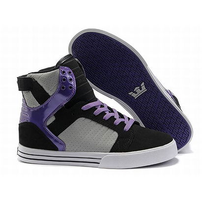high tops mens black grey purple supra skytop tuf shoes